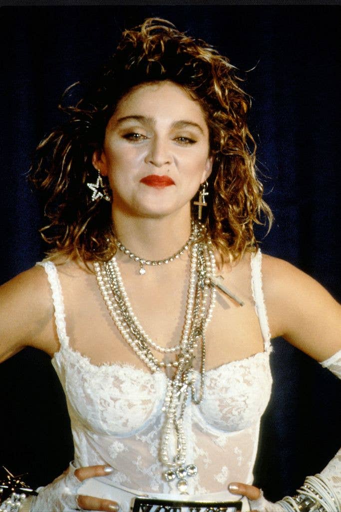 Madonna concert during a performance at MTV Video Awards on September 16, 1984.