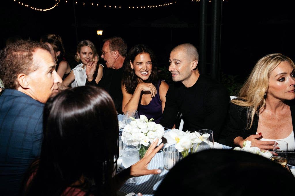 Katie  and Jason enjoying dinner and a laugh at the exclusive dinner
