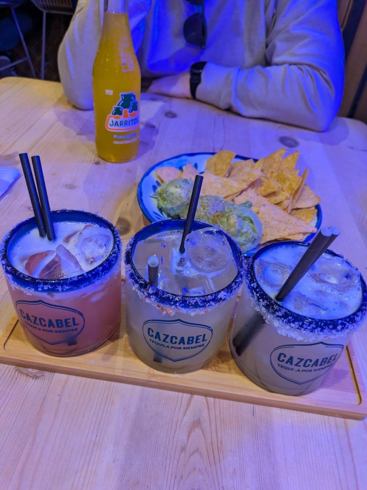 three cocktails in a line