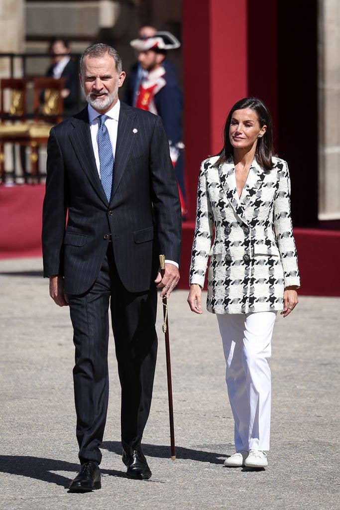 King Felipe VI of Spain and Queen Letizia of Spain attend the commemoration of the Bicentennial of the National Police at the Royal Palac