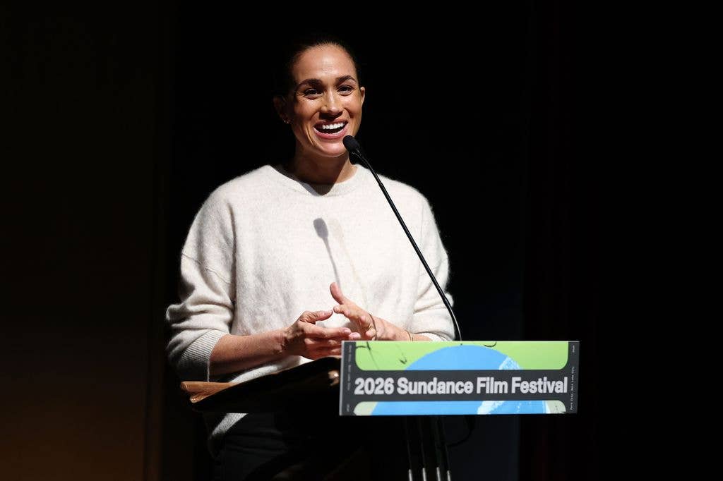 Meghan, Duchess of Sussex speaks onstage at the "Cookie Queens" Premiere during the 2026 Sundance Film Festival at Eccles Center Theater on January 25, 2026 in Park City, Utah.