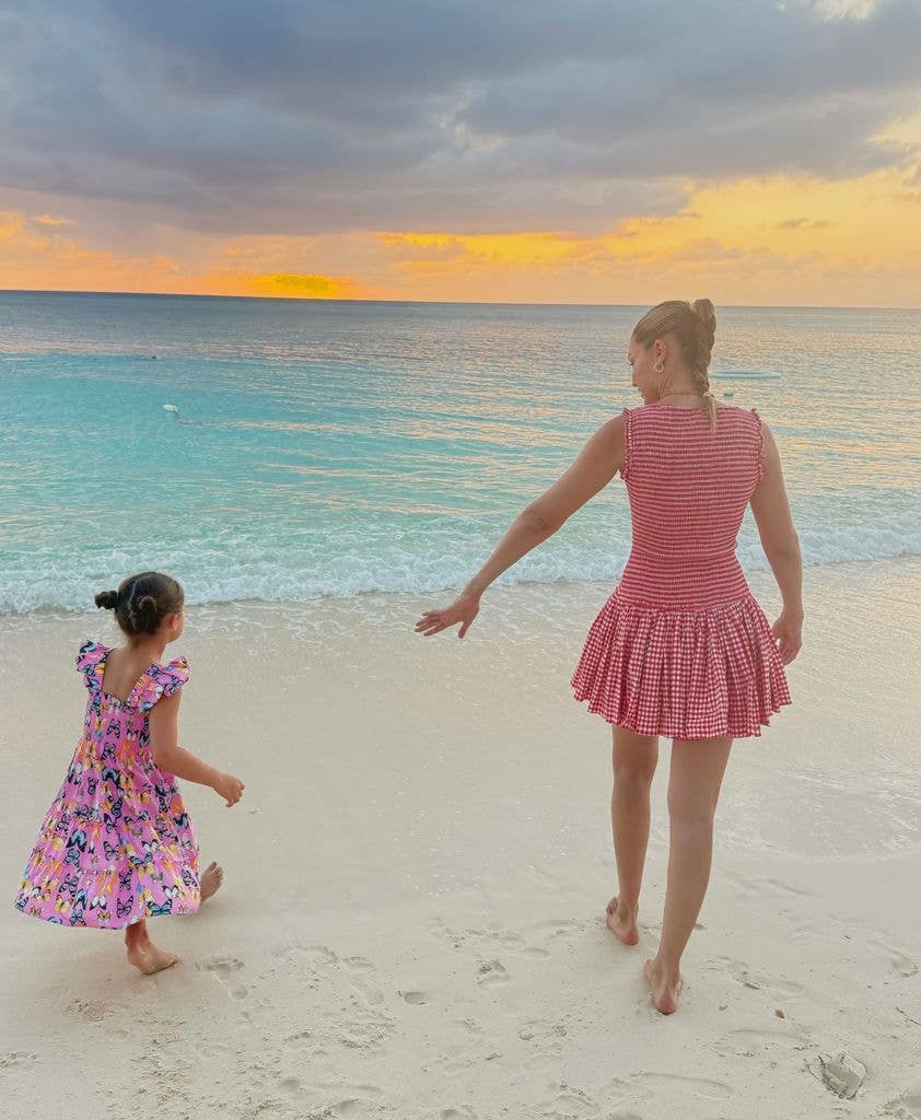 Photo shared by Gigi Hadid August 2026 of her and daughter Khai on a beach vacation