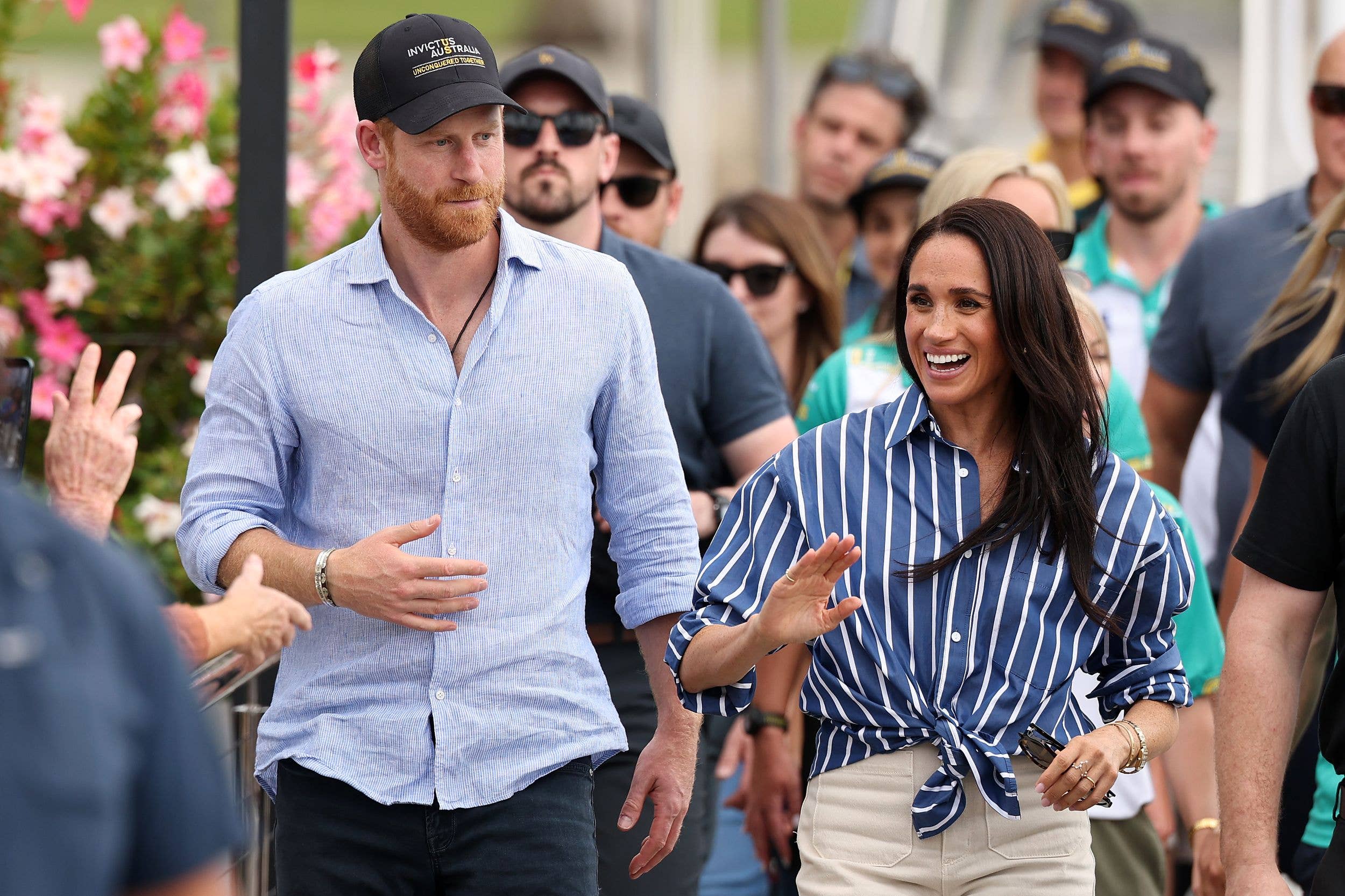 Prince Harry and Meghan greet members of the public at the Cruising Yacht Club of Australia on April 17, 2026 in Sydney, Australia