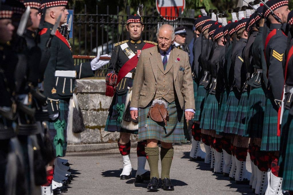 King Charles carries out an inspection of the Balaklava Company