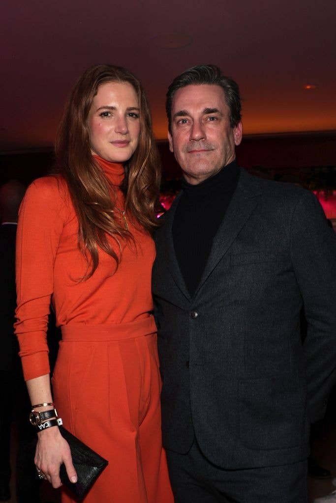 Anna Osceola and Jon Hamm attend the The CAA Pre-Oscar Party at Sunset Tower Hotel on March 10, 2023 in Los Angeles, California