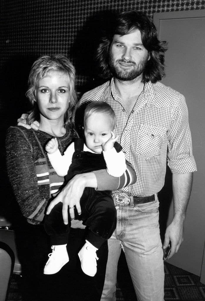 Kirk Russell, Season Hubley and son Boston Russell circa 1980 in New York City