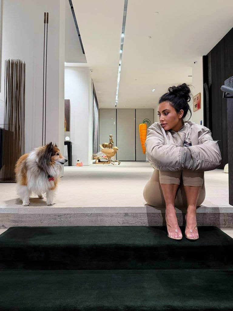 Kim with a canine friend