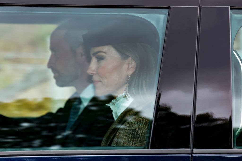 Prince William, Prince of Wales, Duke of Rothesay and Catherine, Princess of Wales, Duchess of Rothsay arrive for a service at Crathie Kirk Church on August 23, 2026 in Crathie, Aberdeenshire. Earlier this week, it was reported that Prince Harry, Duke of Sussex will move back to the United Kingdom with his family.