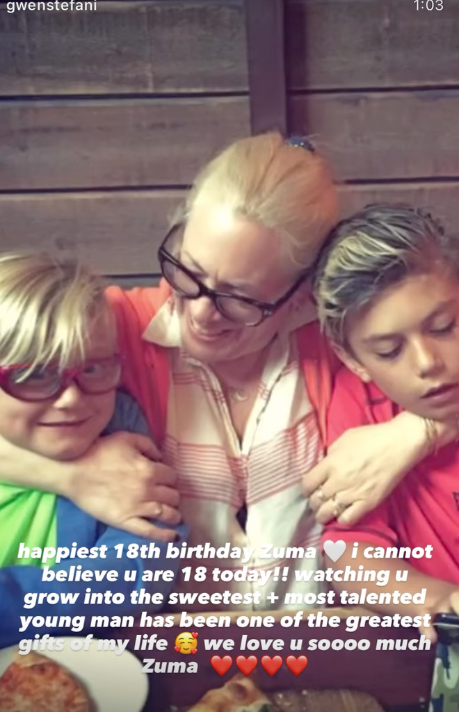 Gwen Stefani shares intimate family photos as her son, Zuma, turns 18