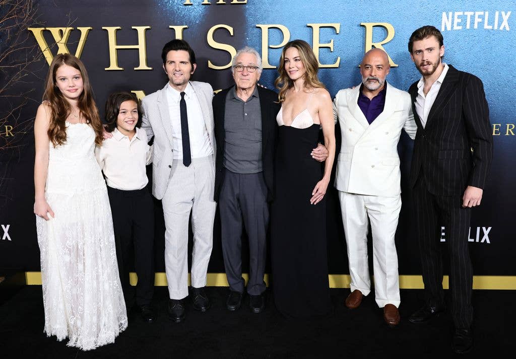 (L-R) Aniela Zeig, Acston Luca Porto, Adam Scott, Robert De Niro, Michelle Monaghan, James Ashcroft and Owen Teague