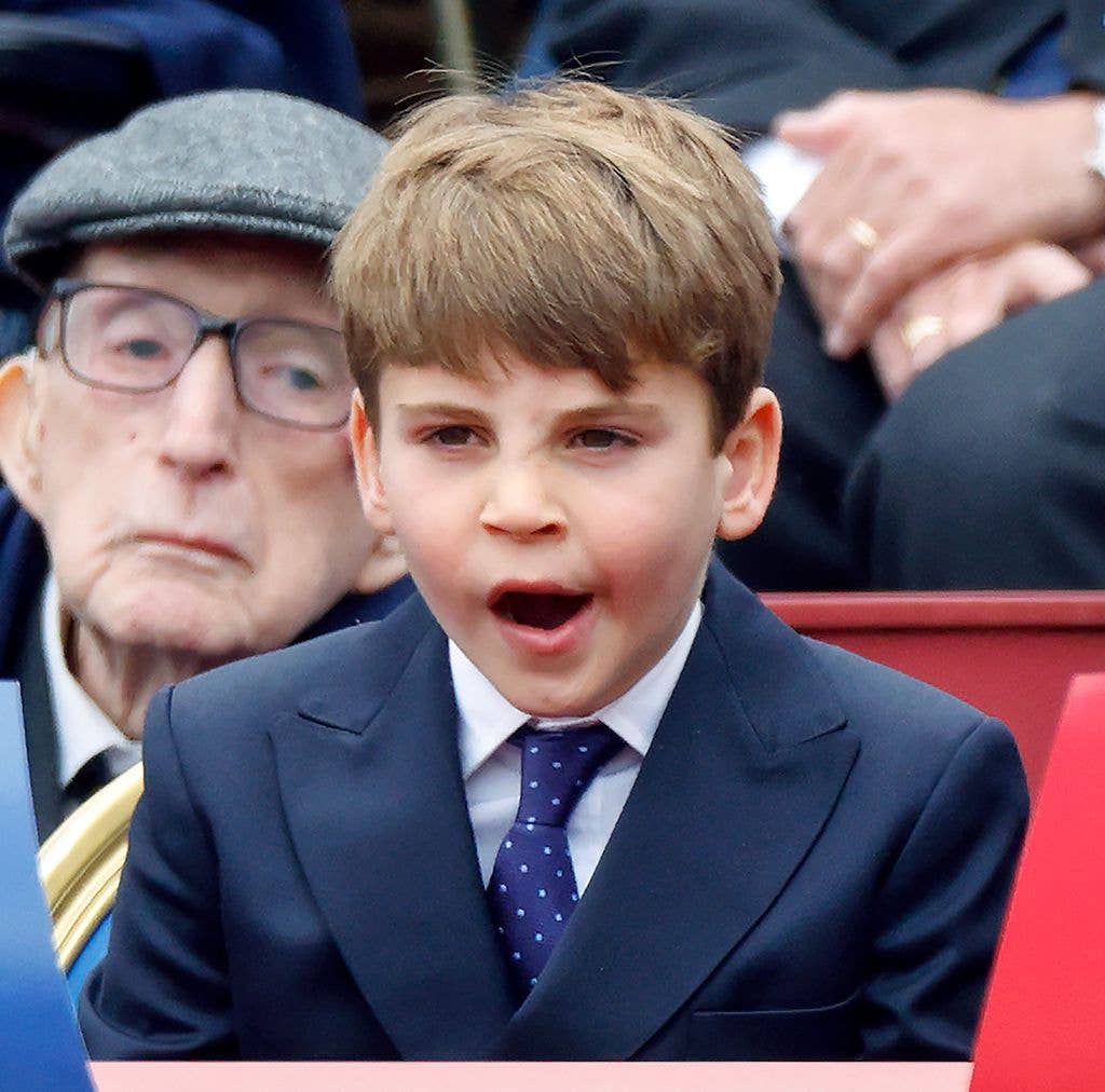 Prince Louis yawning
