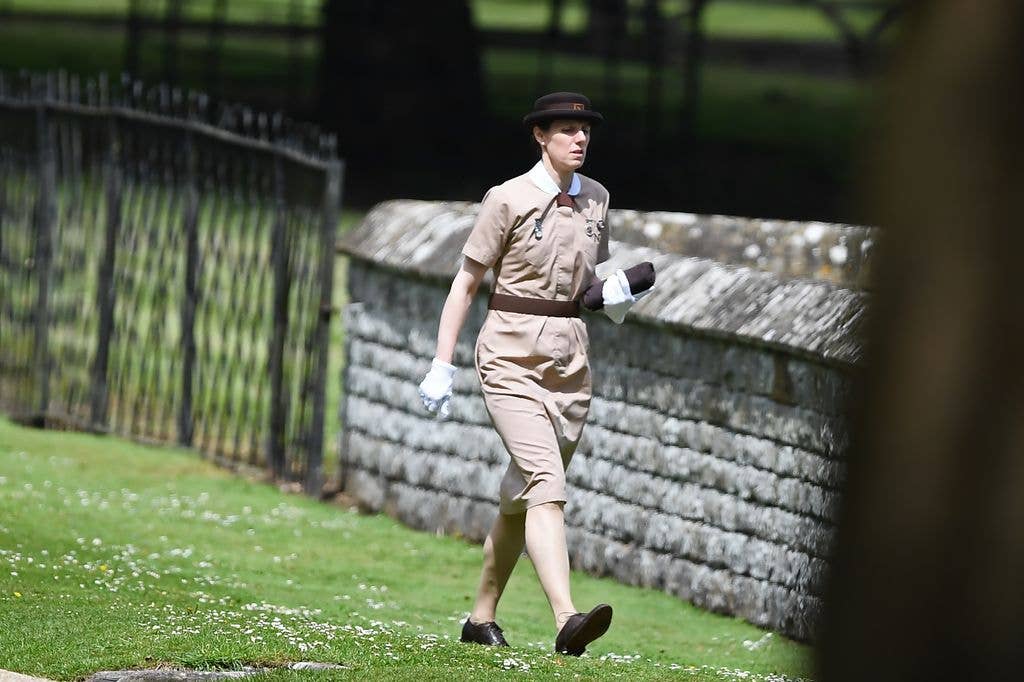 Nanny to Prince George and Princess Charlotte of Cambridge, Maria Borrallo attends the wedding of Pippa Middleton and James Matthews at St Mark's Church