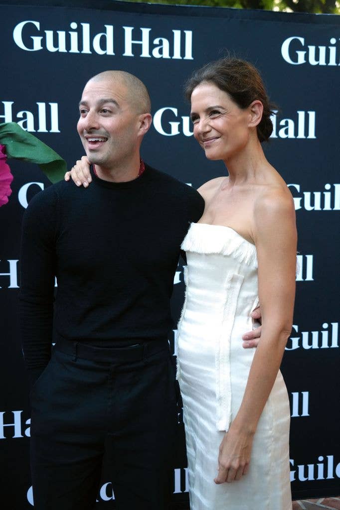 Jason Bard Yarmosky and Katie Holmes attend the 2026 Guild Hall Summer Gala
