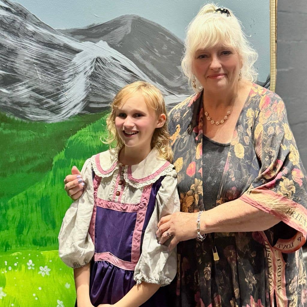 Angela Cartwright poses for a photo with her granddaughter after her performance as Brigitta von Trapp in her school's production of "The Sound of Music," shared on Instagram