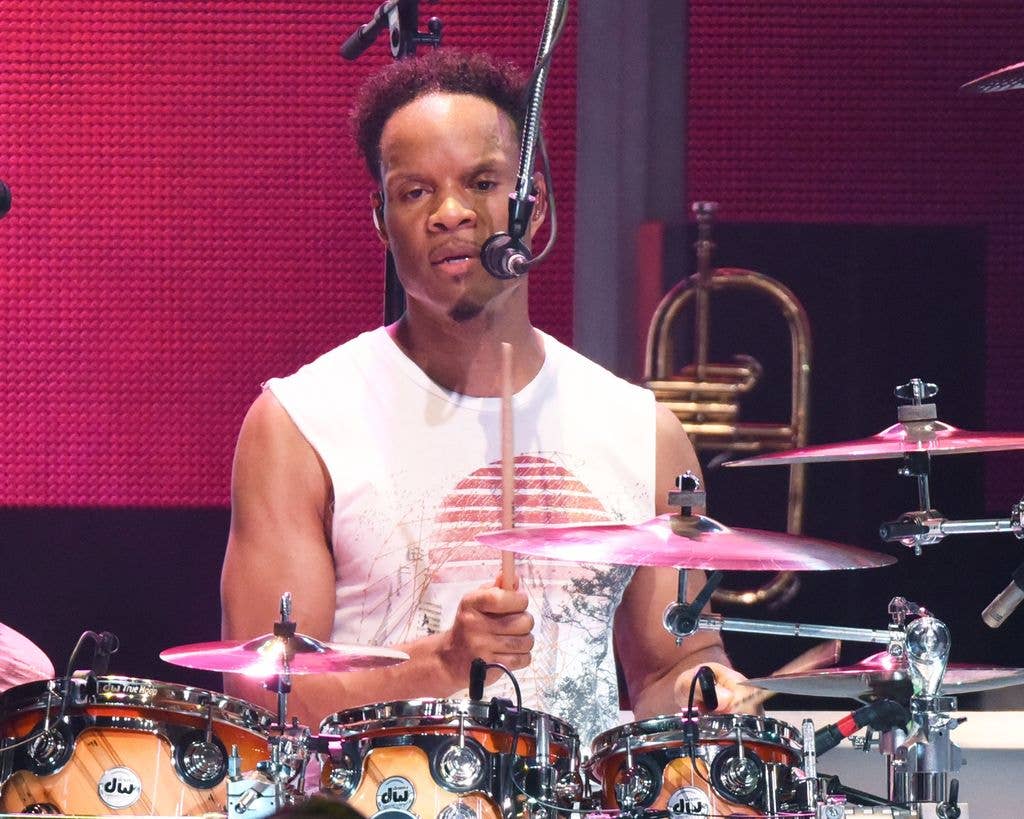 John Paris of Earth Wind And Fire performs at Verizon Wireless Amphitheater on August 19, 2017 in Alpharetta, Georgia