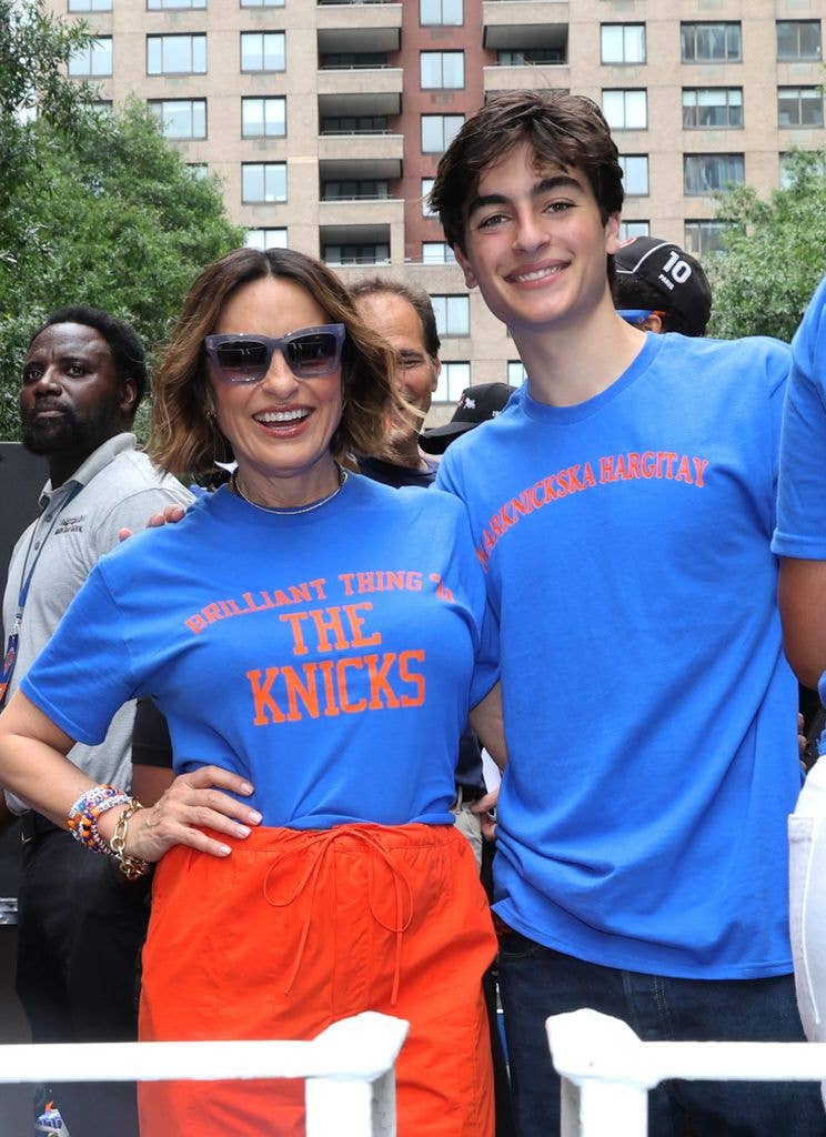 Mariska Hargitay and August Hermann smiling together