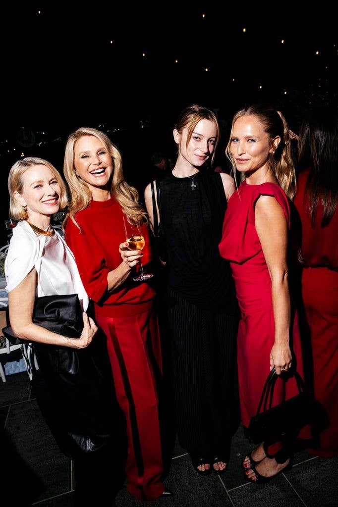Naomi Watts, Christie Brinkley, Kai Schreiber and Sailor Brinkley Cook at the Michael Kors 45th Anniversary Collection Dinner held at Swifty's at The Hedges Inn on August 20, 2026 in East Hampton, New York