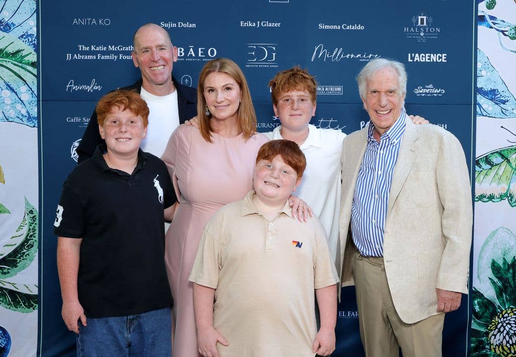 Ace Reinis, Rob Reinis, Zoe Winkler Reinis, Co-founder, This Is About Humanity, Gus Reinis, Jules Reinis and Henry Winkler attend the 2026 This Is About Humanity Soiree on August 29, 2026 in Hollywood, California.