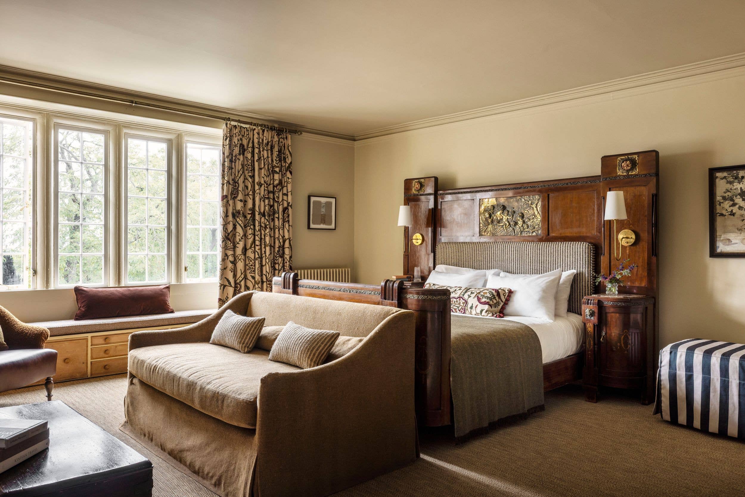One of the bedrooms at Woolley Grange