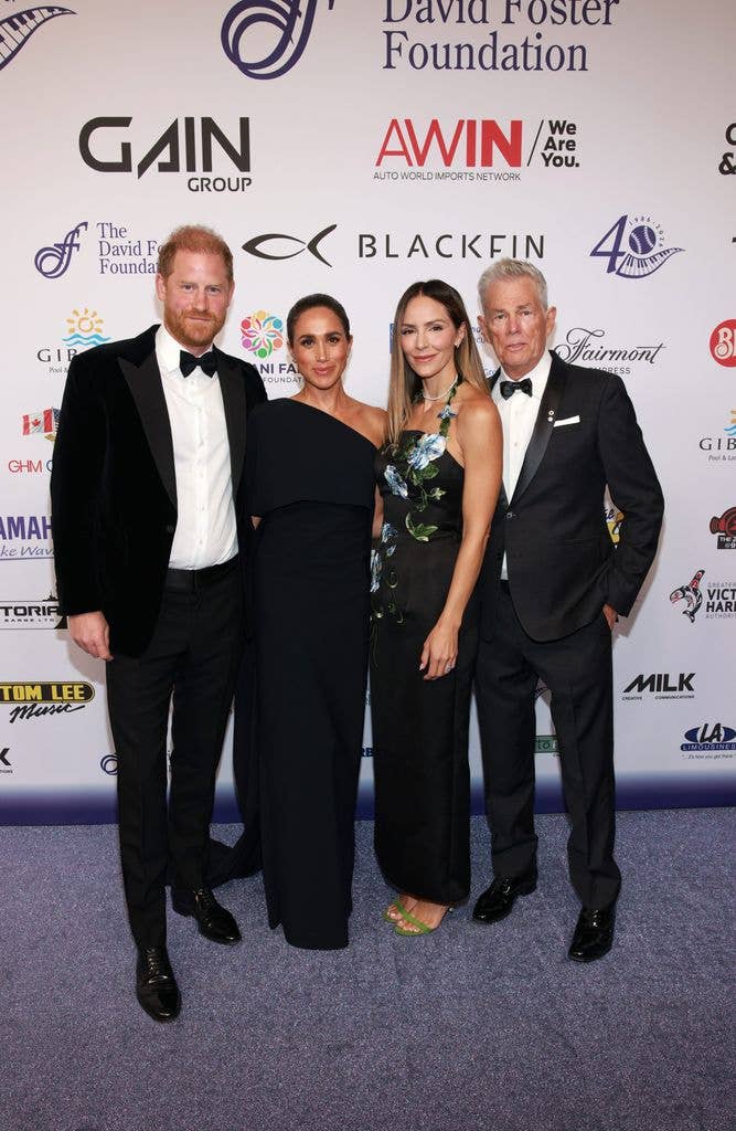 Prince Harry, Duke of Sussex, Meghan, Duchess of Sussex, Katharine McPhee and David Foster