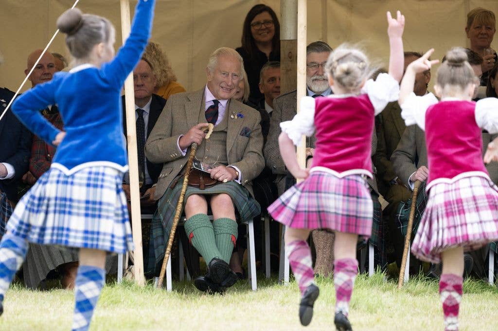 King Charles III attends the Mey Highland Games at the John O'Groats Showground in Caithness. Picture date: Saturday August 1, 2026.