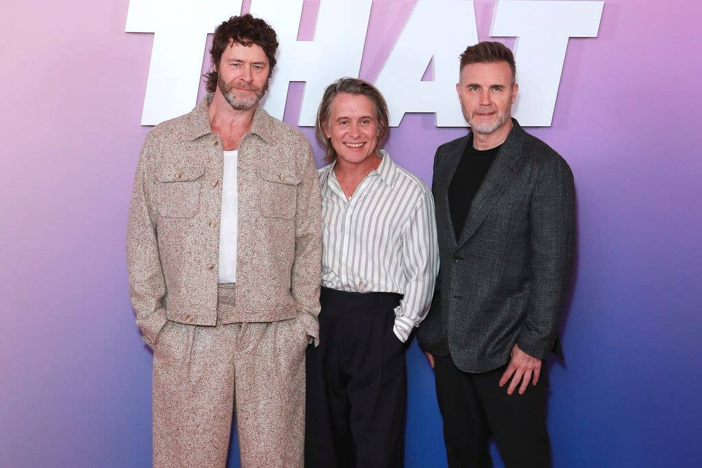 (L to R) Howard Donald, Mark Owen and Gary Barlow of Take That 