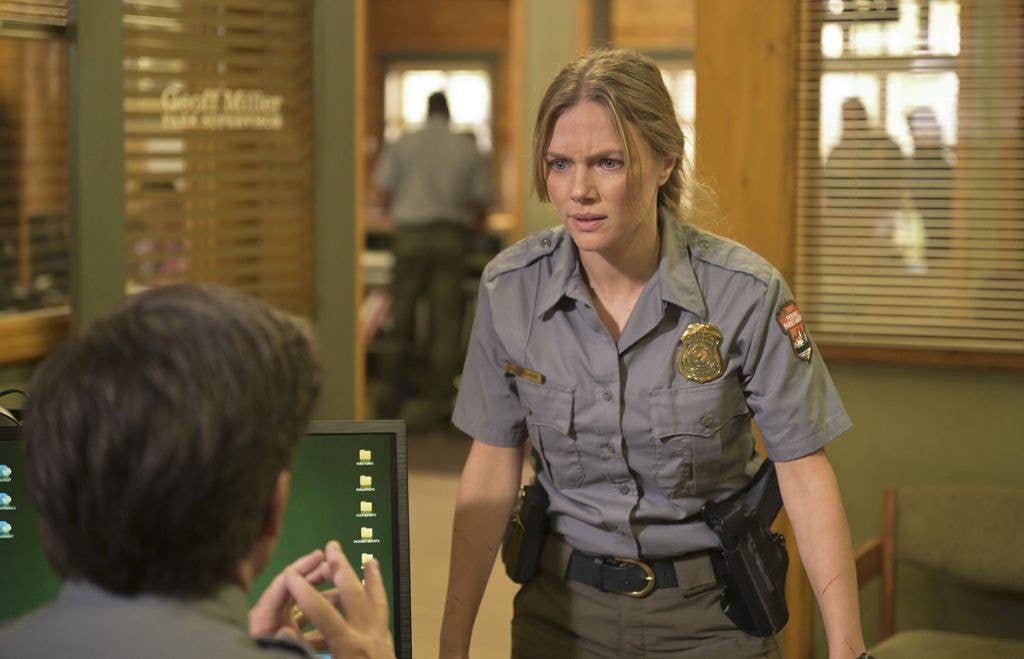 Tracy Spiridakos in still from Anna Pigeon