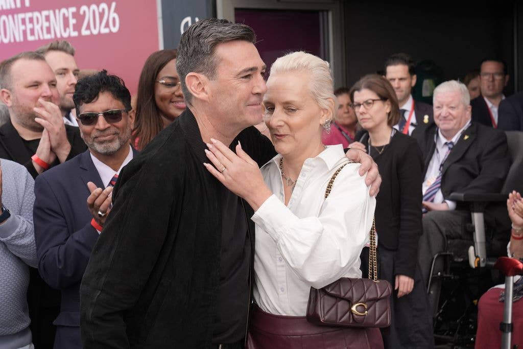 Prime Minister Andy Burnham and his wife Marie-France Van Heel arrive for the Labour Party Conference at the ACC Liverpool. Picture date: Saturday September 26, 2026.
