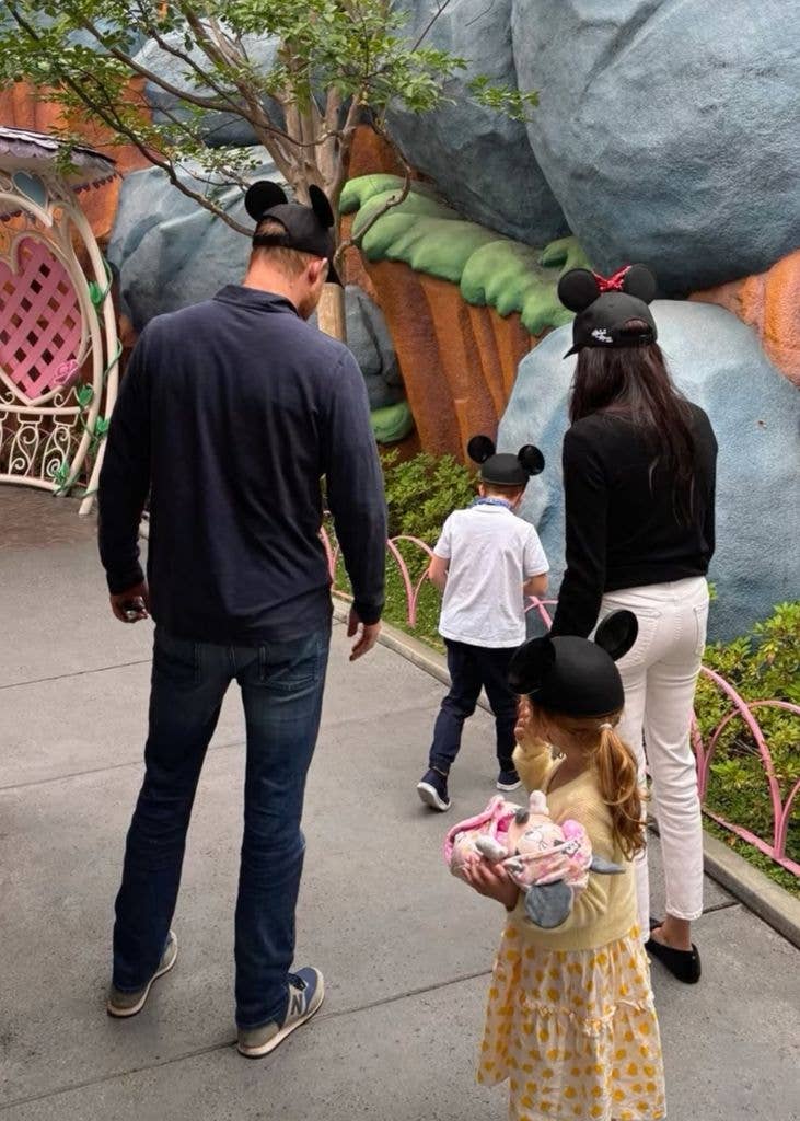 The Duke and Duchess of Sussex and their children at Disneyland