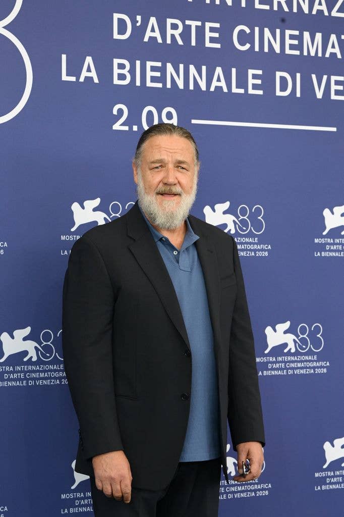 Russell displayed his dramatic 25kg weight loss at the Venice Film Festiva;