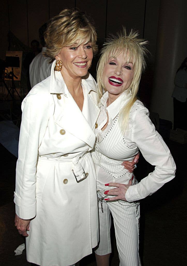 Jane Fonda and Dolly Parton during "9 to 5" 25th Anniversary Special Edition DVD Launch Party - March 30, 2006 at The Annex in Hollywood, California, United States.