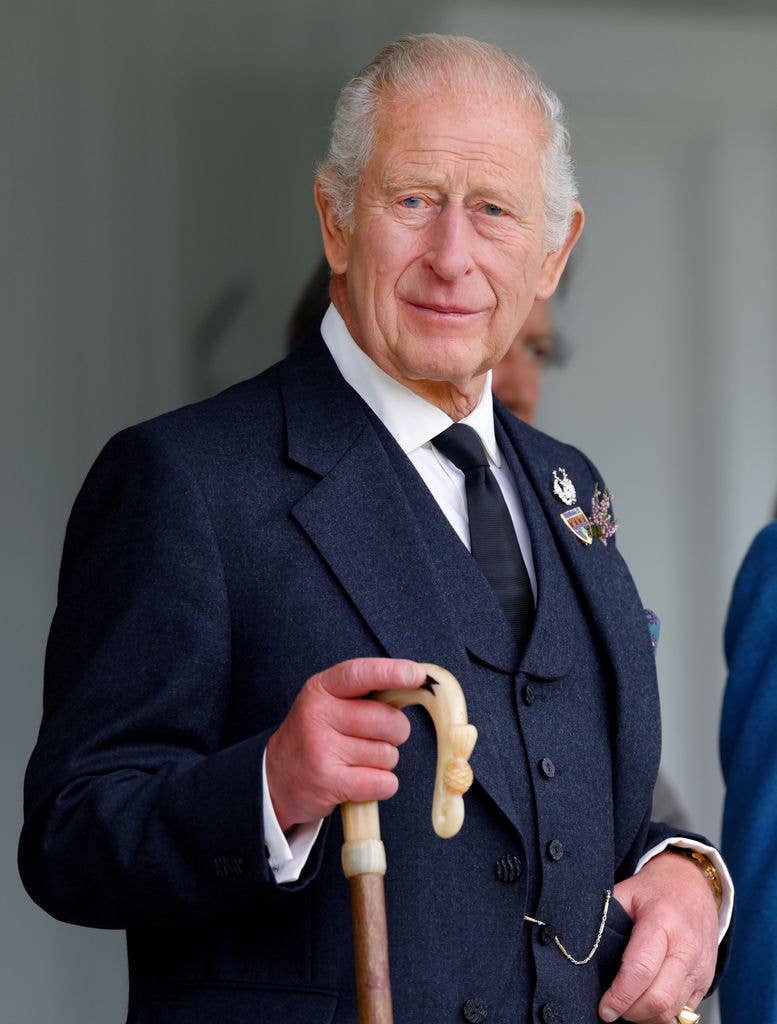 King Charles III attends the Braemar Royal Highland Gathering at The Princess Royal and Duke of Fife Memorial Park on September 6, 2025 in Braemar, Scotland. 