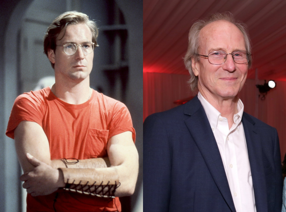 Split image of William Hurt, pictured in 1980 and 2017.