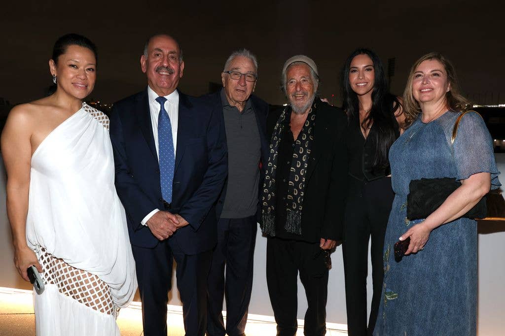 Tiffany Chen, Souhel Najjar, Robert De Niro, Al Pacino, Noor Alfallah attend the Lucas Museum of Narrative Art Opening Night 
