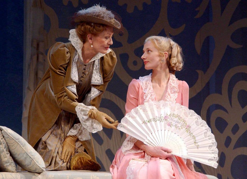 Actress Vanessa Redgrave and her daughter actress Joely Richardson during a production of Lady Windemere's fan
