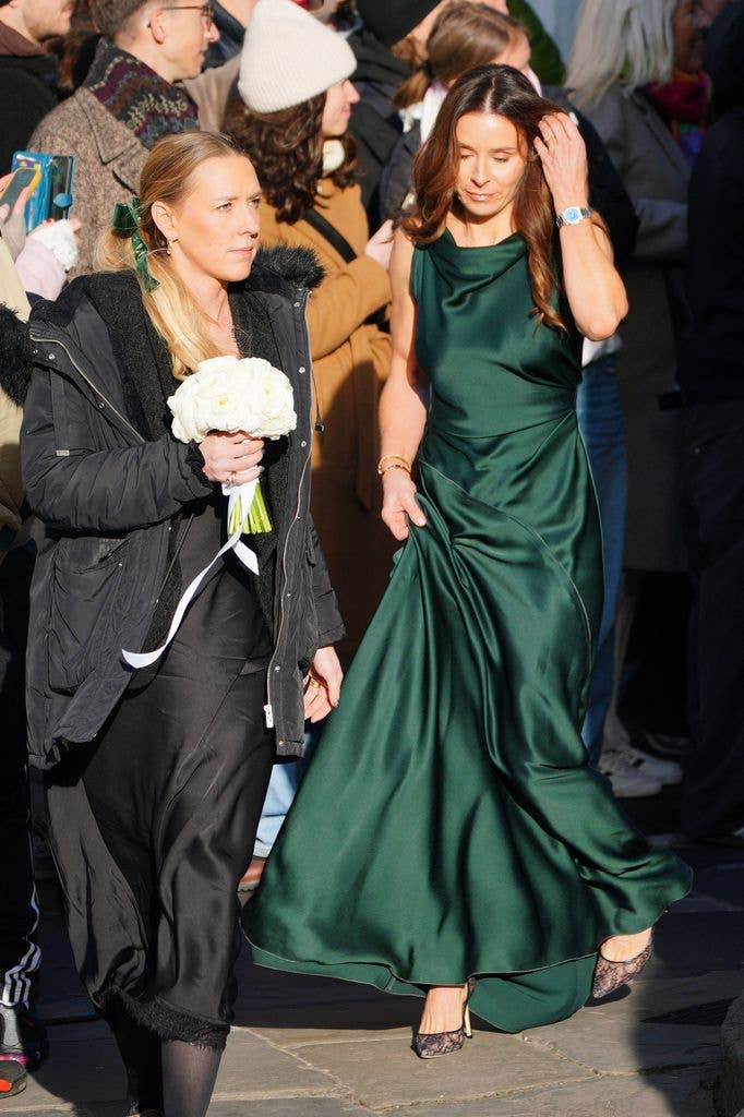 Tana Ramsay arrives for the wedding of Adam Peaty and Holly Ramsay at Bath Abbey