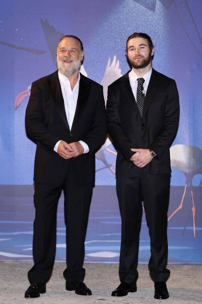 Russell and his son, Tennyson at the 83rd Venice International Film Festival 