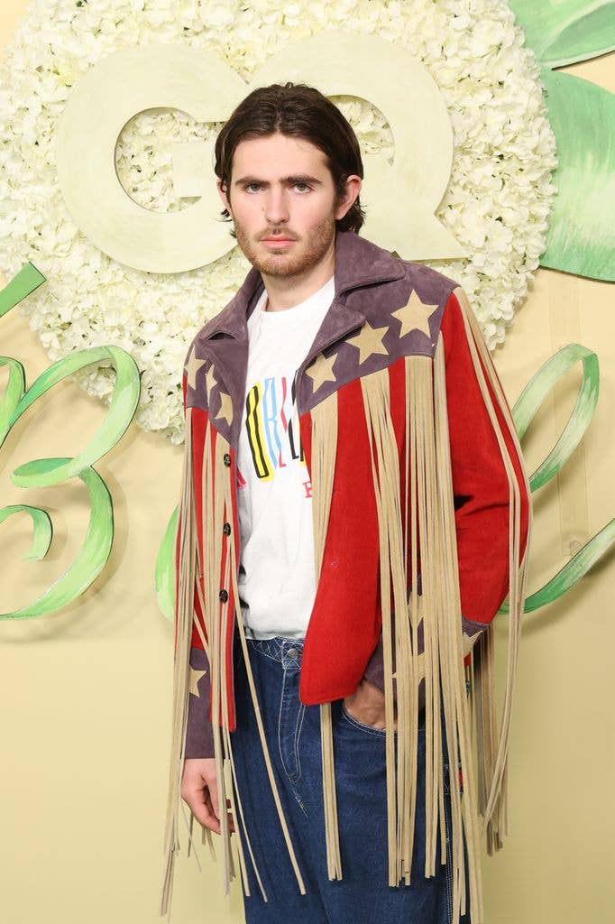 Indiana Affleck in US stars and stripes jacket