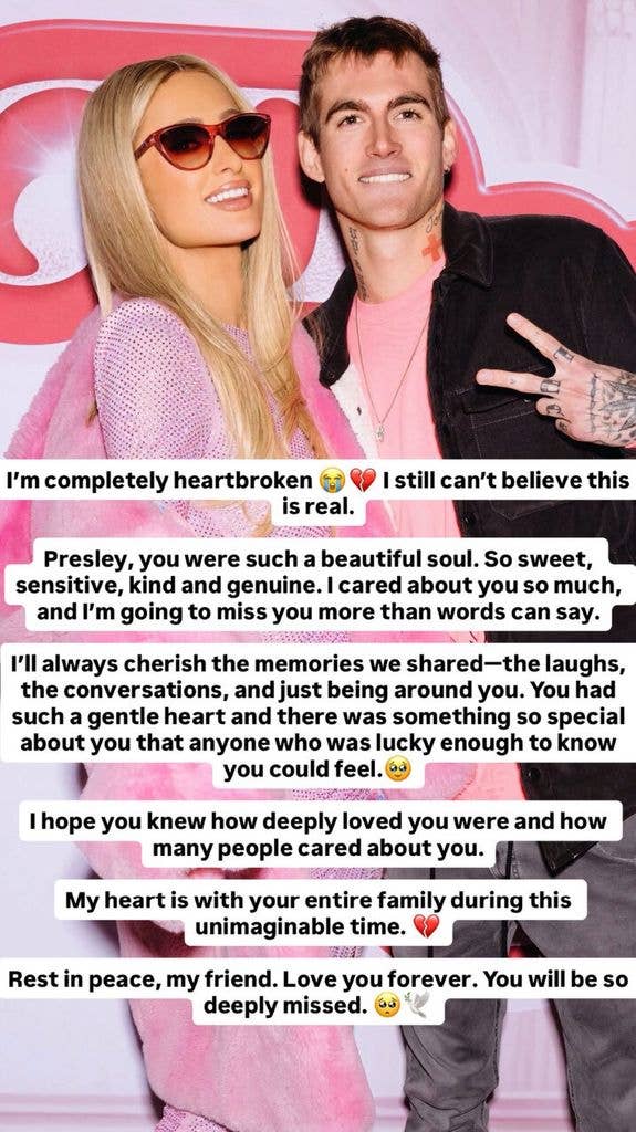 Paris Hilton also paid tribute to her late friend