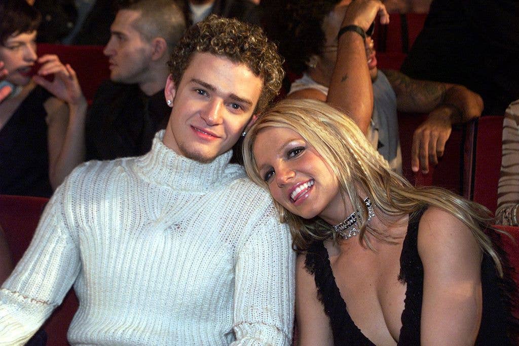 Britney Spears and Justin Timberlake at the 2000 MTV Video Music Awards.
