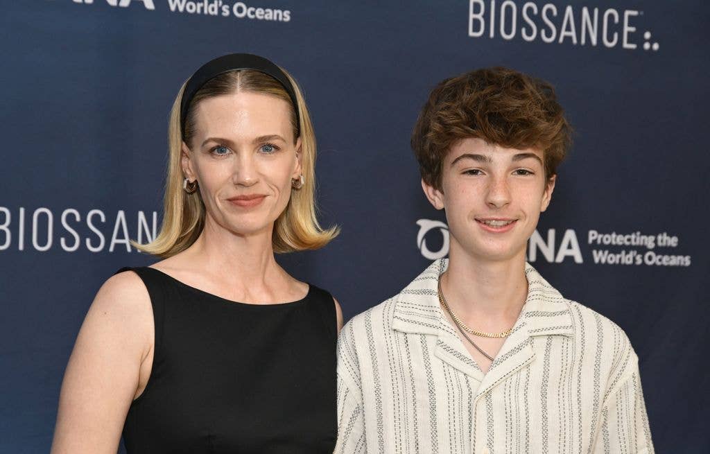 (L-R) Actor January Jones and son Xander Dane attend the 18th Annual SeaChange Summer Party