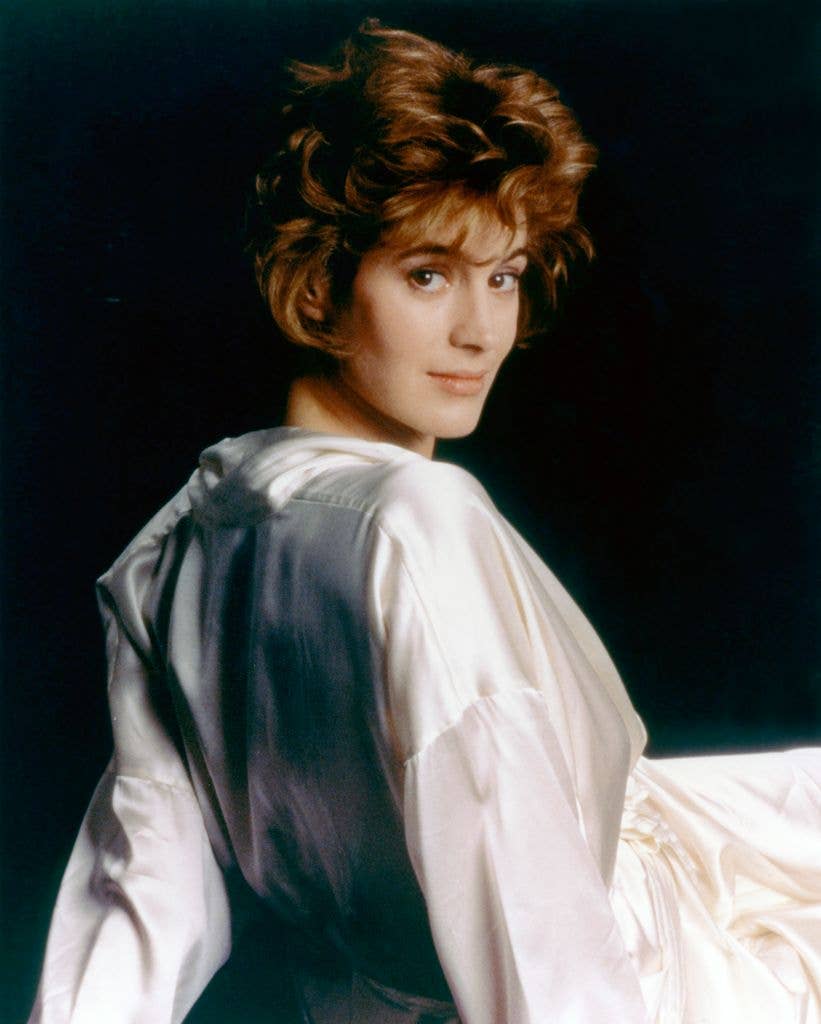 American actress Sean Young on the set of No Way Out, based on the novel by Kenneth Fearing, and directed by Roger Donaldson.