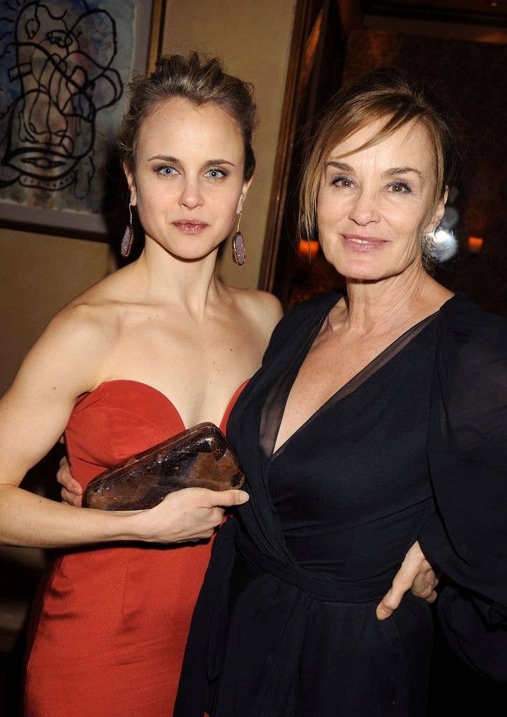 Actress Jessica Lange and Aleksandra Baryshnikov attend the HBO post SAG awards party at Spago on January 23, 2010 in Beverly Hills, California.