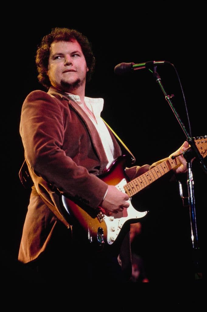 American singer-songwriter and guitarist Christopher Cross performing on stage in 1981.