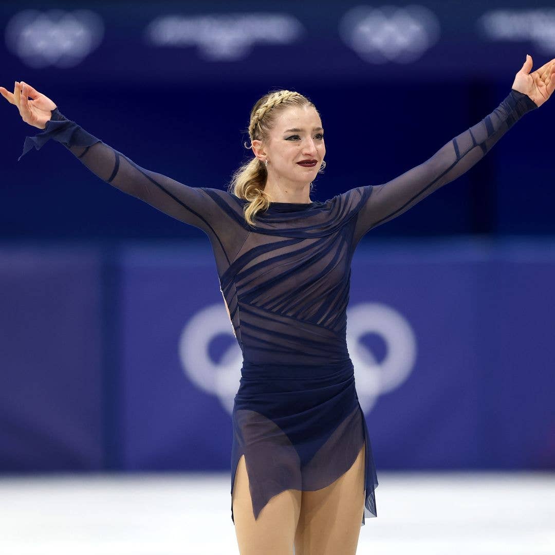 Amber Glenn of Team United States reacts after competing in Women's Single Skating - Free Skating on day thirteen of the Milano Cortina 2026 Winter Olympic games at Milano Ice Skating Arena on February 19, 2026 in Milan, Italy