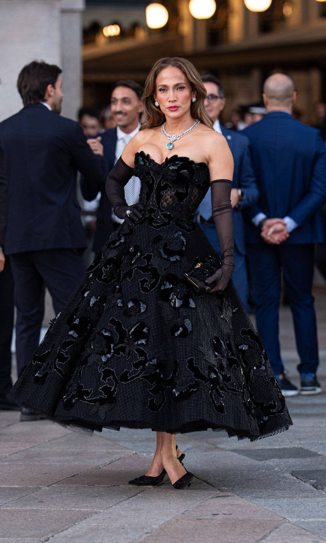 Jennifer Lopez is seen arriving at 'Vogue World' event during the Milan Fashion Week - Womenswear Spring/Summer 2027 on September 22, 2026 in Milan, Italy.