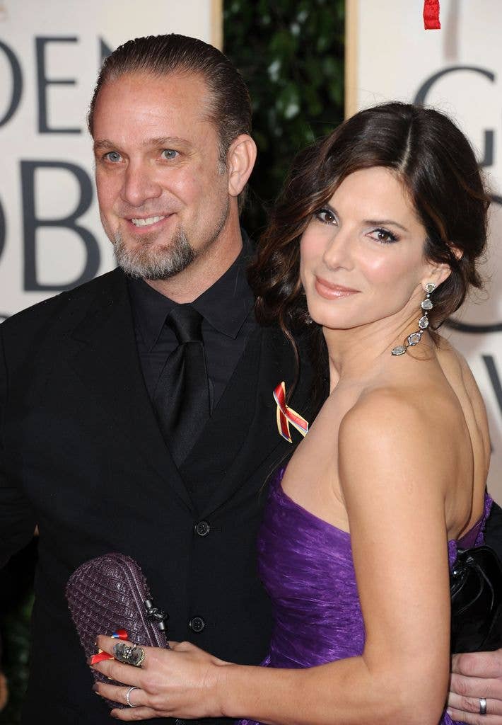 TV personality Jesse James and wife actress Sandra Bullock arrive at the 67th Annual Golden Globe Awards at The Beverly Hilton Hotel on January 17, 2010.