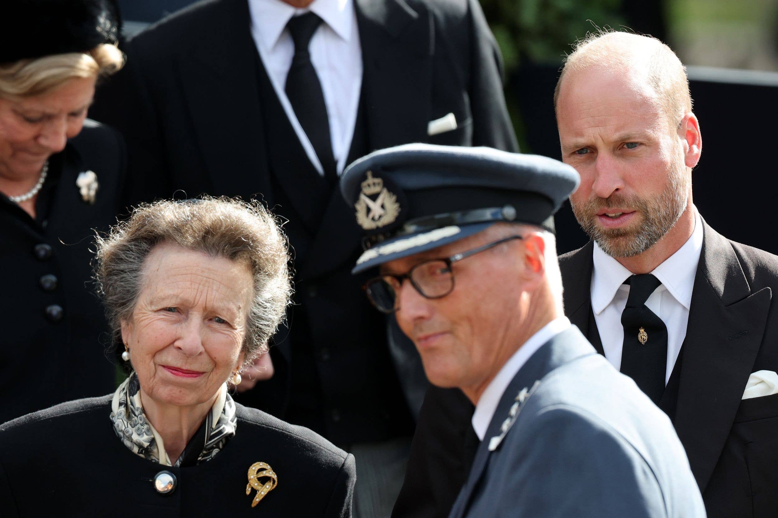 Prince William and Princess Anne during the funeral of King Harald V of Norway