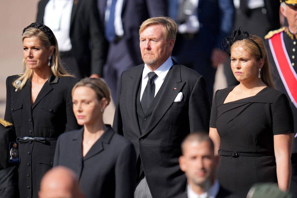 Queen Máxima of the Netherlands, King Willem-Alexander of the Netherlands and Princess Catharina-Amalia of the Netherlands during the funeral of King Harald V of Norway on September 09, 2026 in Oslo, Norway.