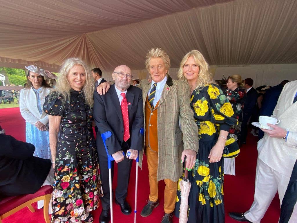 Jill Collins, Phil Collins, Rod Stewart and Penny Lancaster at 50th Anniversary of Kings Trust celebrations